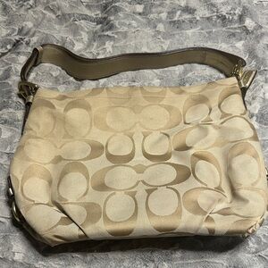 Coach Beige Signature Shoulder Bag